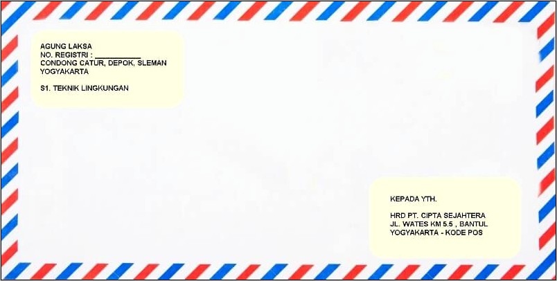 Contoh Tulisan Depan Amplop Surat Izin Kuliah