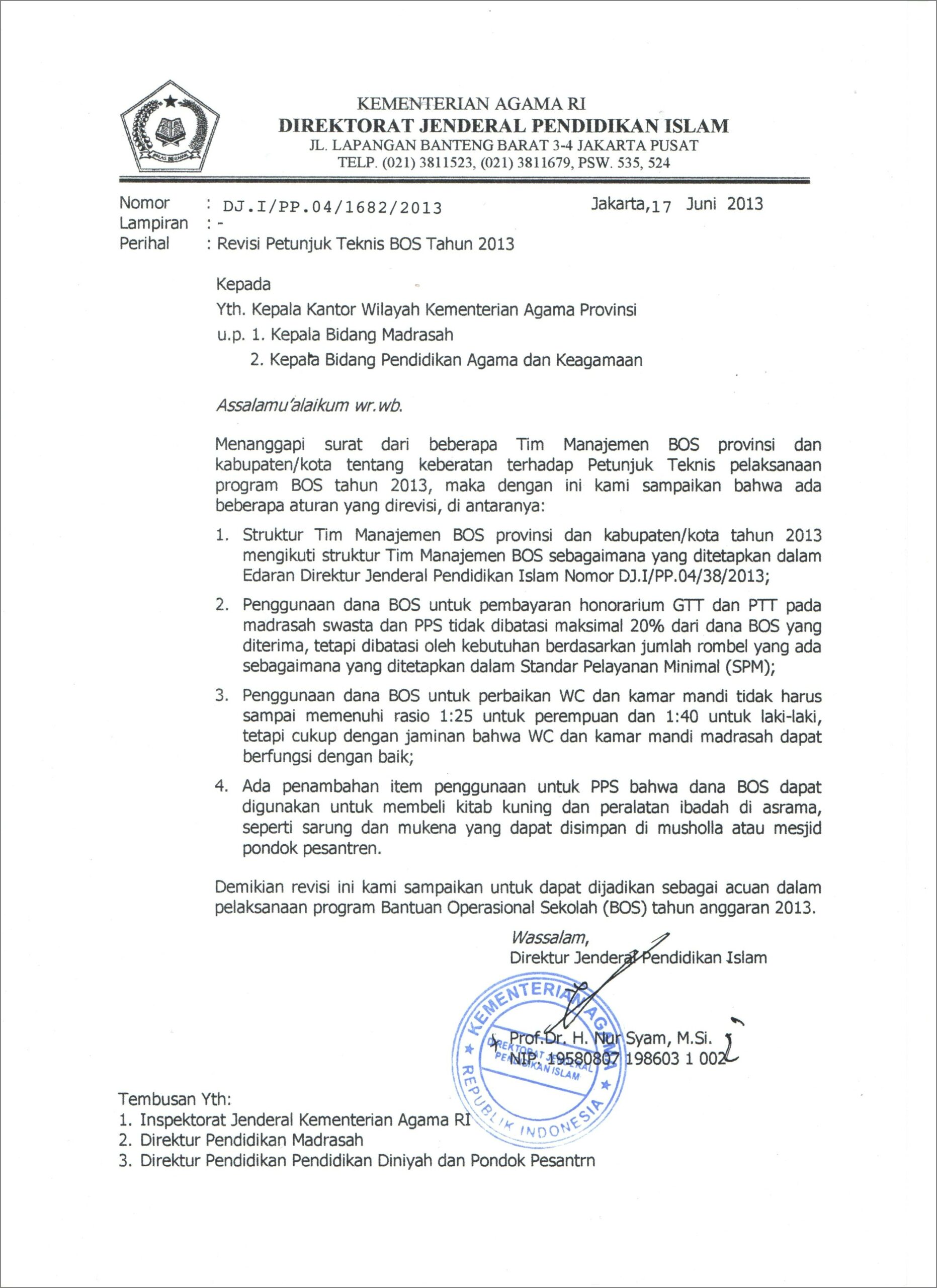 Contoh Usulan Surat Pernyataan Tentang Revisi Anggaran