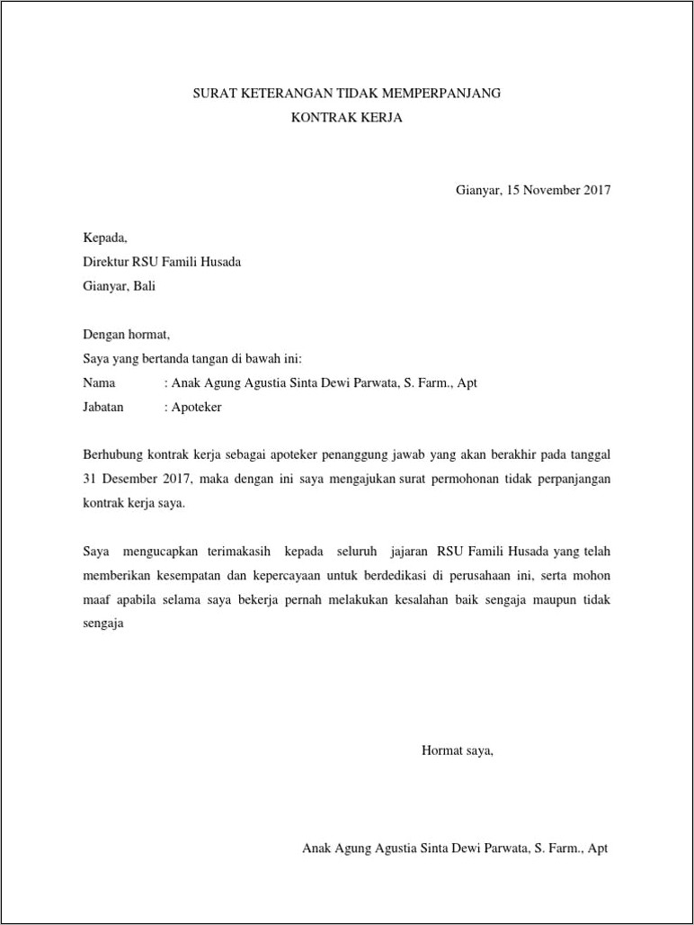 Download Contoh Surat Permohonan Perpanjangan Kontrak